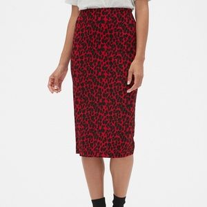 Animal Print Knit Pencil Skirt